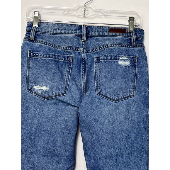 BLANKNYC Women's Size 25 The Ludlow Destroyed Cropped Girlfriend Denim Jeans - Picture 9 of 9